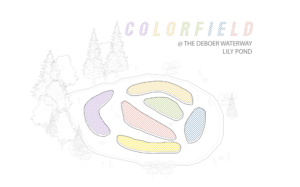 A drawing of a plate with many colors