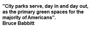 A quote from a person about green space.