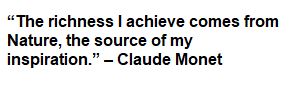 A quote from claude monet.